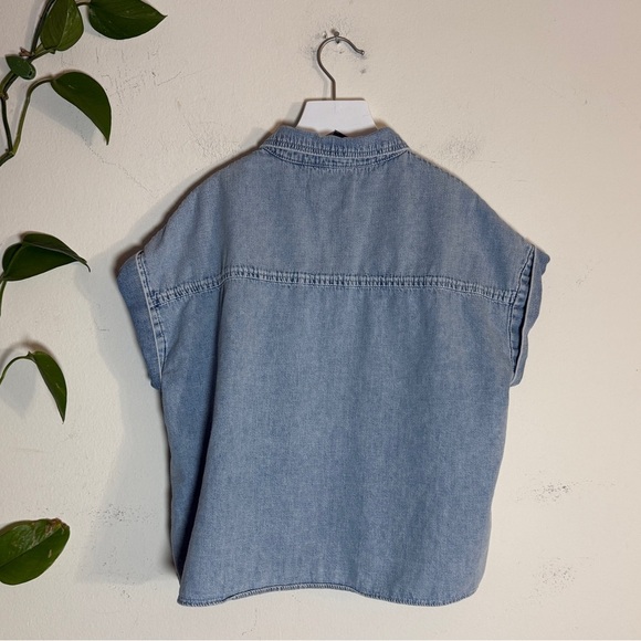 Reiss Kids Sandie Rhinstone Denim Shirt - Light Wash - Picture 8 of 11